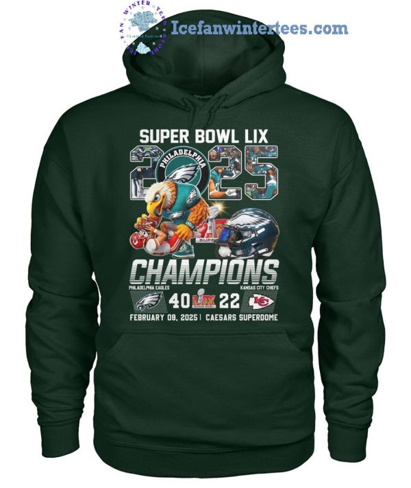 Super Bowl LIX 2025 Philadelphia Eagles Champions 40-22 Limited Edition T-Shirt