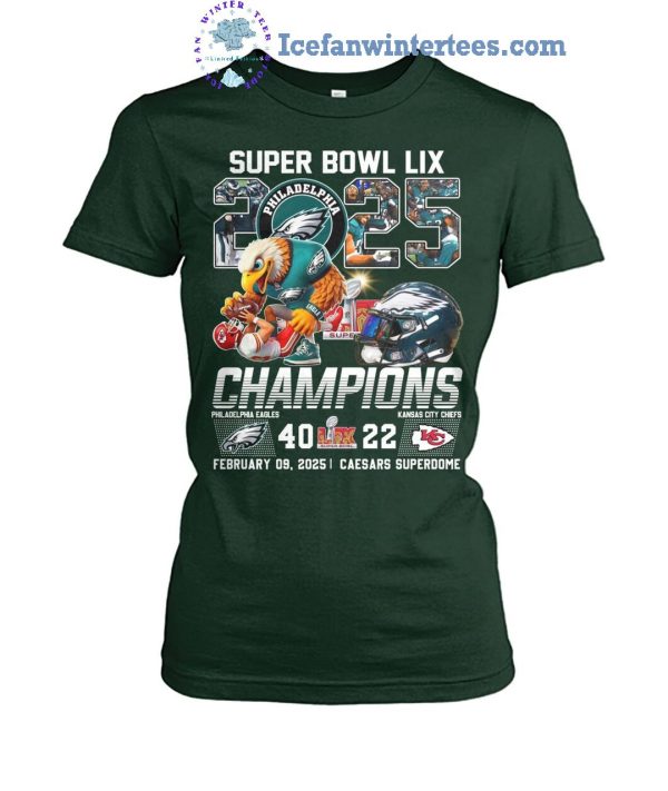 Super Bowl LIX 2025 Philadelphia Eagles Champions 40-22 Limited Edition T-Shirt