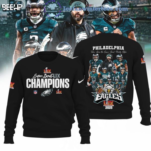 Super Bowl LIX Champions Philadelphia Eagles NFL 2025 Limited Edition Hoodie – Black