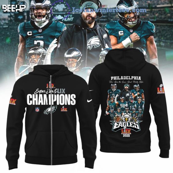 Super Bowl LIX Champions Philadelphia Eagles NFL 2025 Limited Edition Hoodie – Black