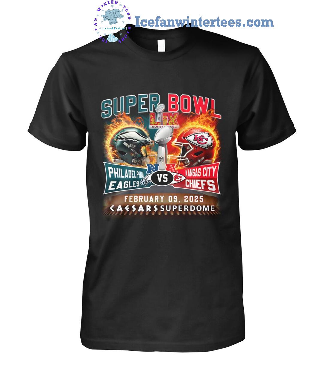 Super Bowl LIX Philadelphia Eagles Vs Kansas City Chiefs 2025 Limited Edition Unisex T-Shirt