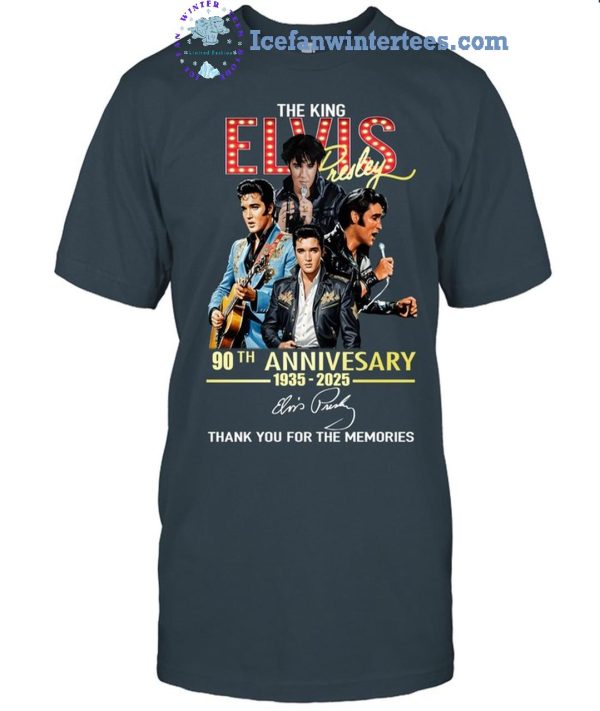 The King Elvis Presley 90th Anniversary 1935-2025 Thank You For The Memories Unisex T-Shirt