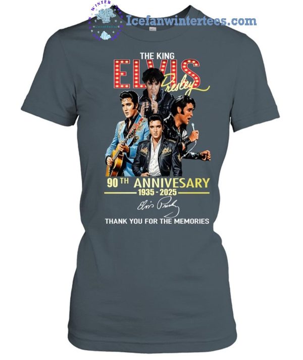 The King Elvis Presley 90th Anniversary 1935-2025 Thank You For The Memories Unisex T-Shirt