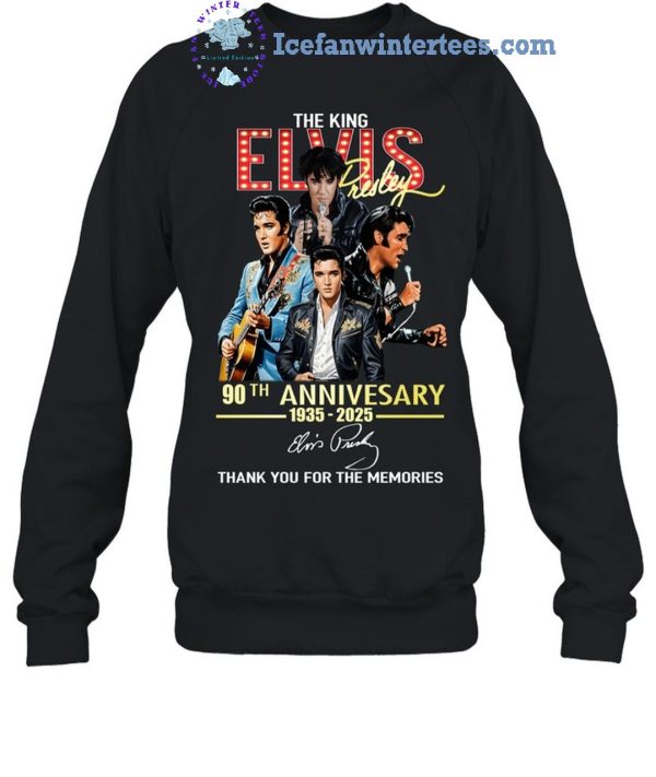 The King Elvis Presley 90th Anniversary 1935-2025 Thank You For The Memories Unisex T-Shirt