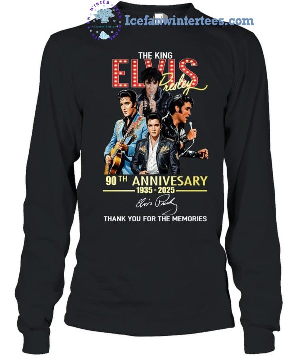 The King Elvis Presley 90th Anniversary 1935-2025 Thank You For The Memories Unisex T-Shirt