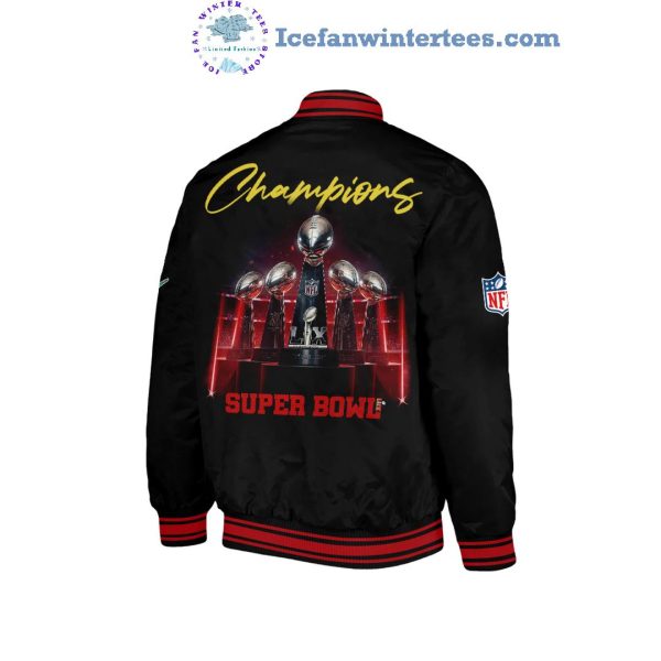 The Kingdom Is Ours Kansas City Chiefs Super Bowl LIX Champions 5 Cups Baseball Jacket