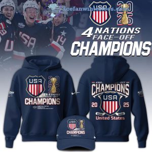 4 Nationas Face-Off 2025 Champions USA Hockey Special New Hoodie Cap