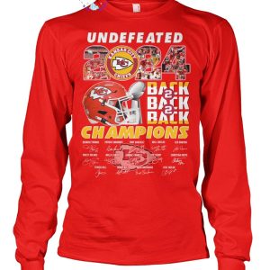 Undefeated 2024 Kansas City Chiefs Champions Back To Back To Back Limited Edition Unisex T-Shirt