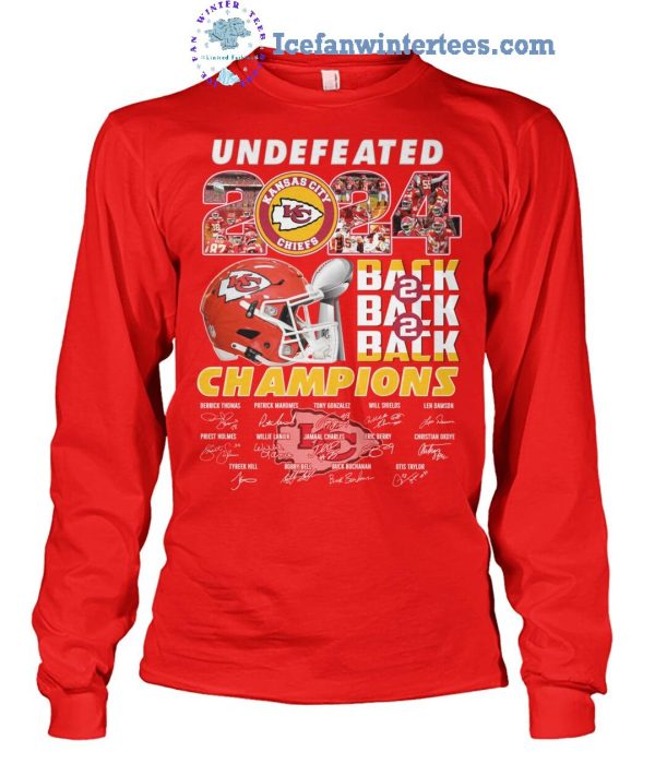 Undefeated 2024 Kansas City Chiefs Champions Back To Back To Back Limited Edition Unisex T-Shirt