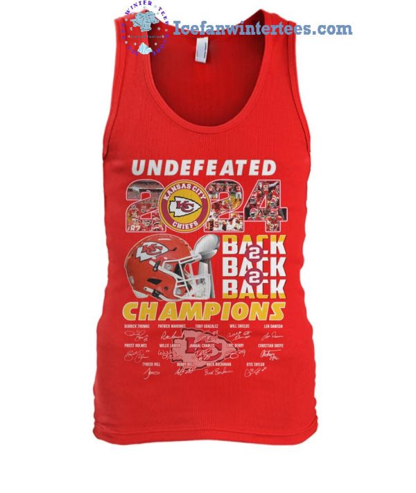 Undefeated 2024 Kansas City Chiefs Champions Back To Back To Back Limited Edition Unisex T-Shirt