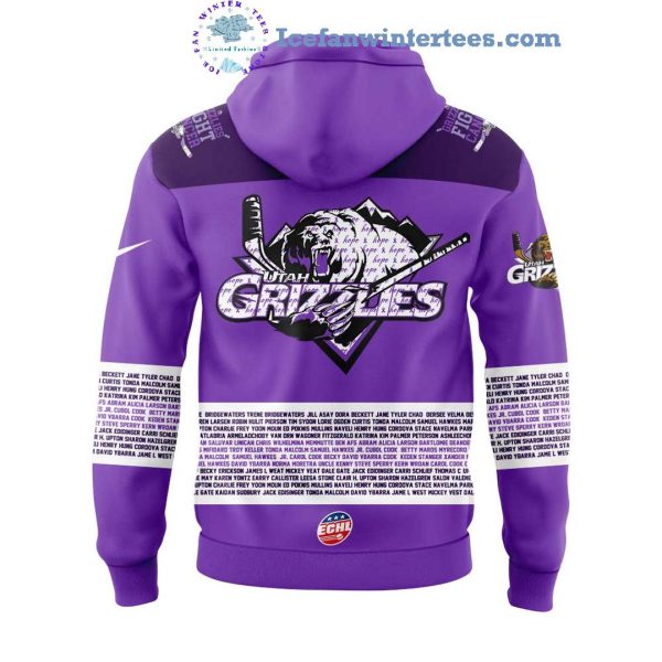 Utah Grizzlies Fight Cancer For Fans 2025 Limited Edition Hoodie