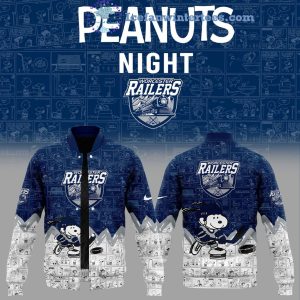 Worcester Railers 75th Anniversary Of Peanuts Night For Fans Limited Edition Baseball Jacket