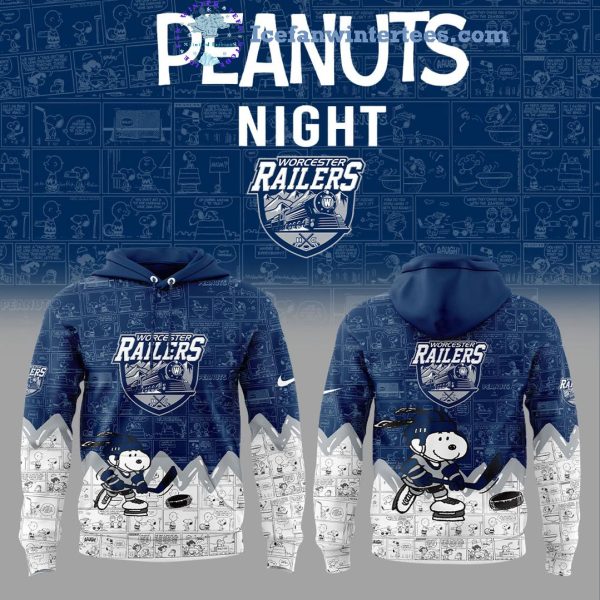 Worcester Railers 75th Anniversary Of Peanuts Night For Fans Limited Edition Hoodie Longpants Cap