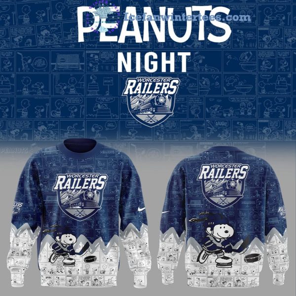 Worcester Railers 75th Anniversary Of Peanuts Night For Fans Limited Edition Hoodie Longpants Cap